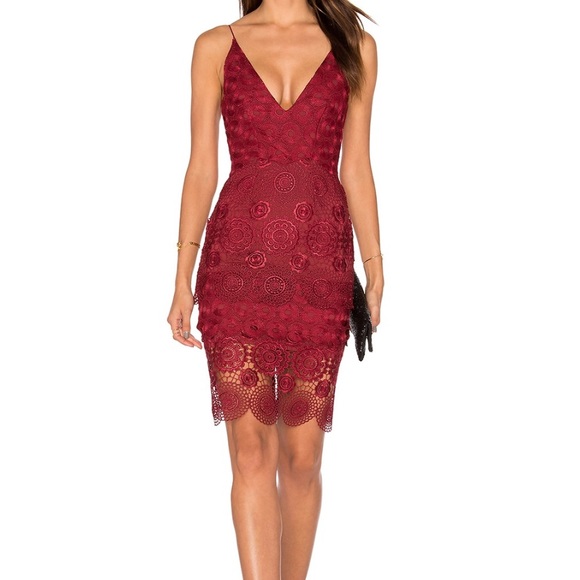 NICHOLAS | Dresses | Nicholas Red Mix Lace Dress For Homecoming Prom  Wedding Or Formal Event | Poshmark